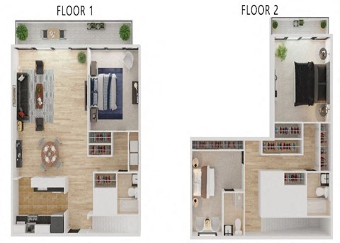 Floor plan for 3 beds, 3 baths, 1971 sqft